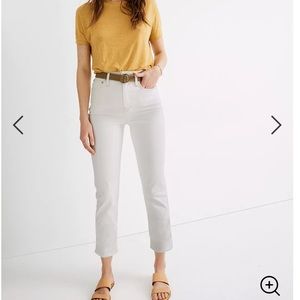 Madewell high-rise white classic straight jean